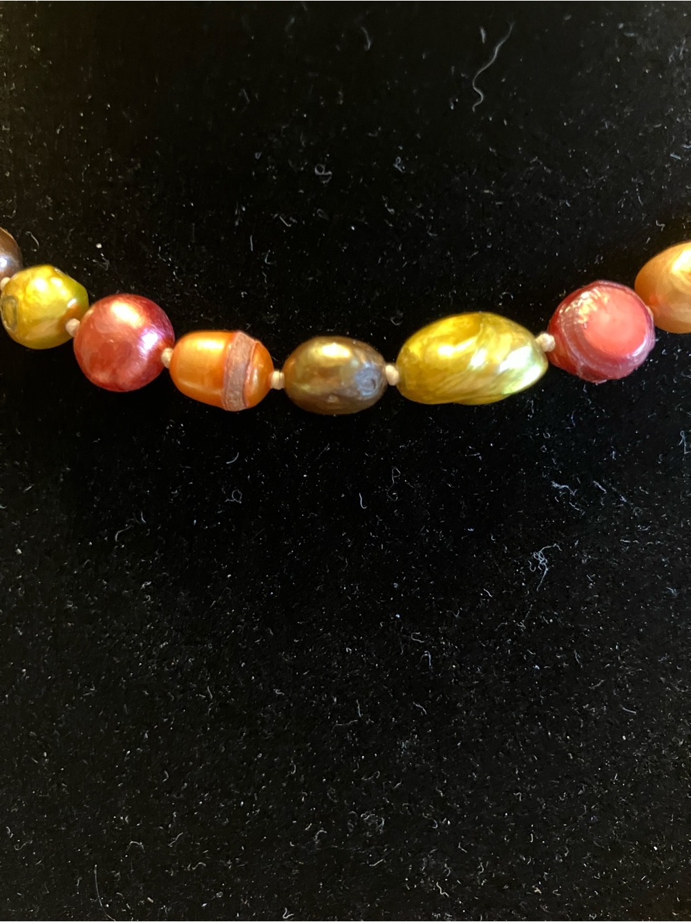 FRESH WATER PEARL NECKLACE IN MULTI-COLOR AUTUMN SHADES - Picture 6 of 13
